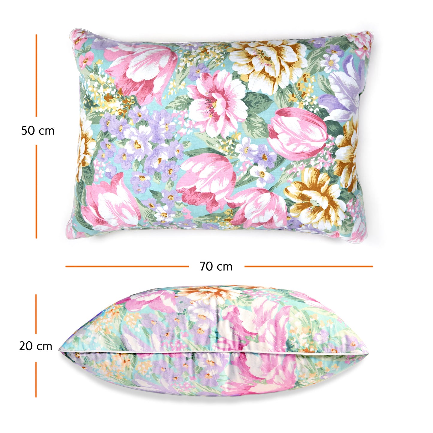 Perna Puf si Pana de Gasca, cu Imprimeu, 50 x 70 cm, Multicolor Rosu