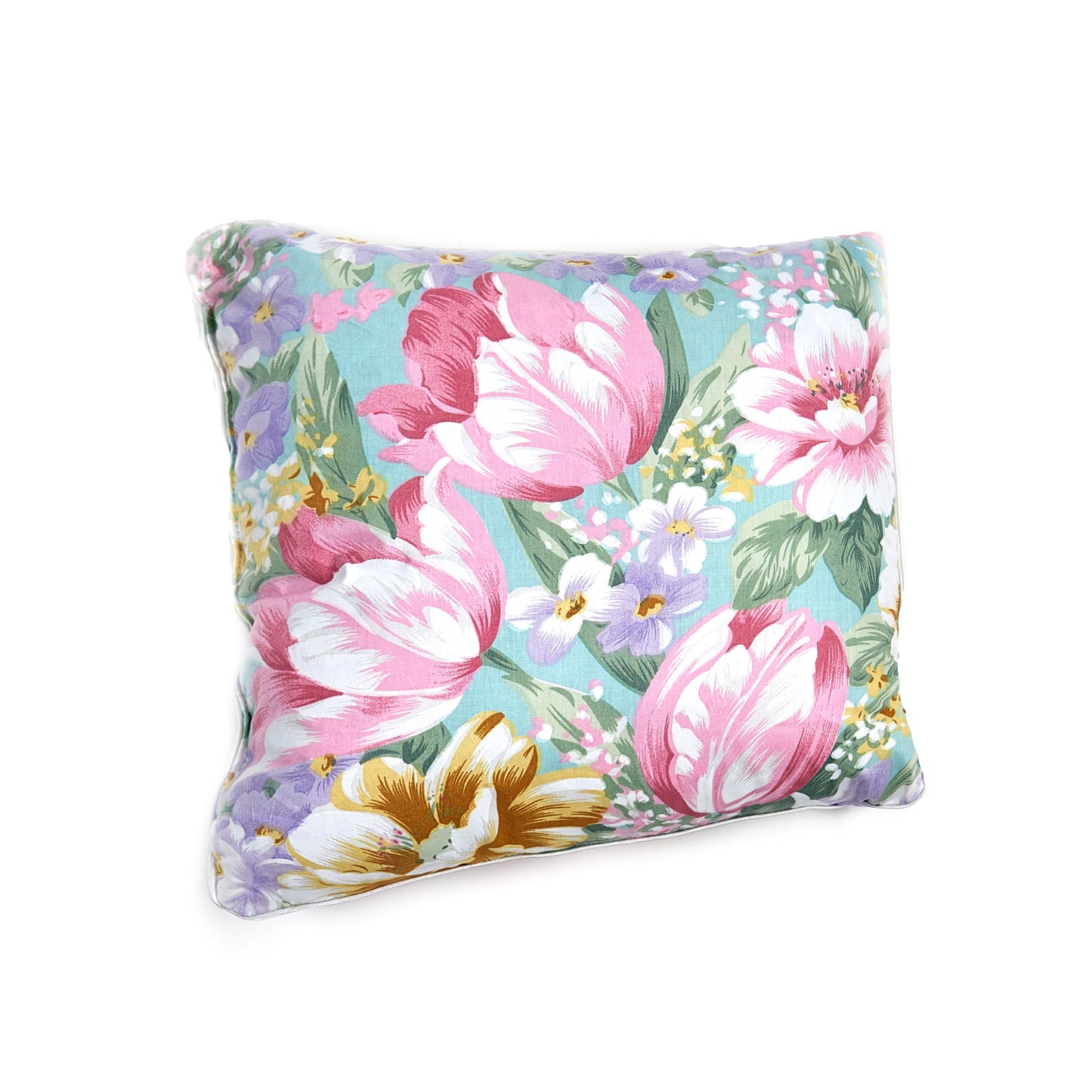 Perna Puf si Pana de Gasca cu Imprimeu, 60 x 60 cm, Multicolor Rosu