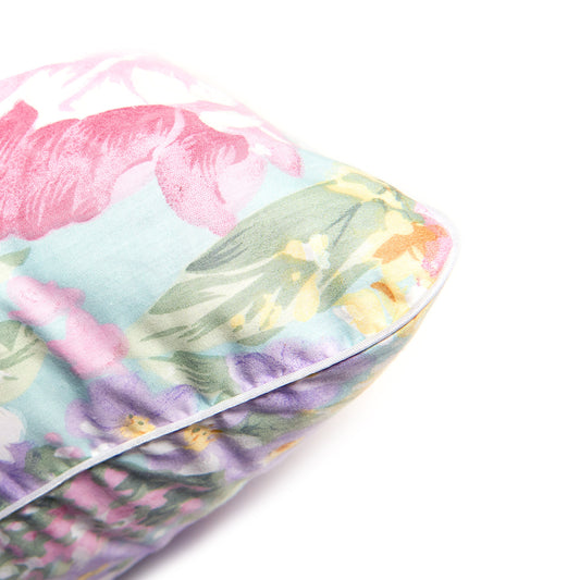 Perna Puf si Pana de Gasca cu Imprimeu, 60 x 60 cm, Multicolor Rosu