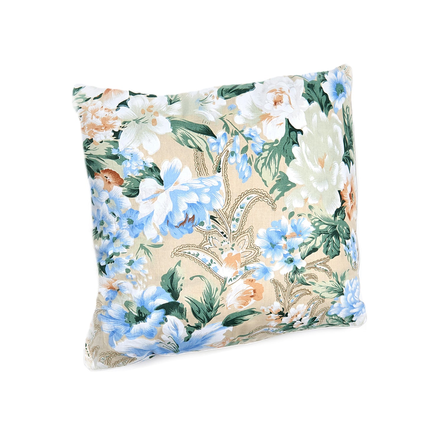 Perna Puf si Pana de Gasca cu Imprimeu, 60 x 60 cm, Multicolor Verde