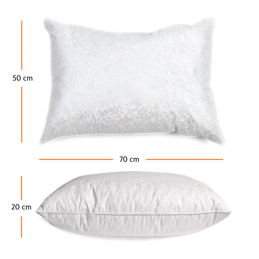 Perna Puf si Pana de Gasca, cu Imprimeu, 1200 g, 50 x 70 cm, Alb