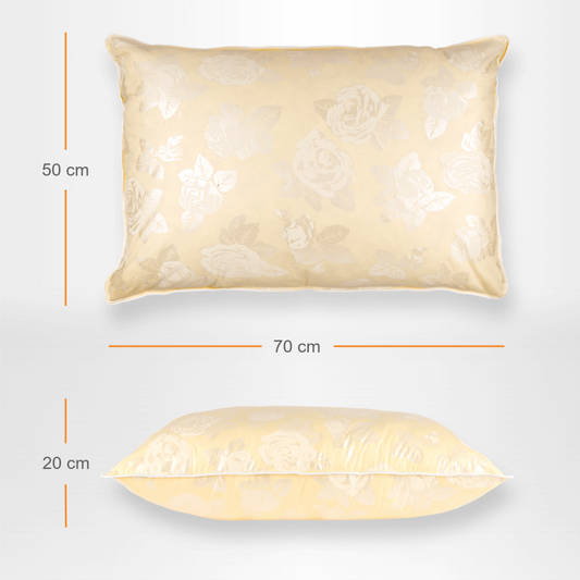 Perna Puf si Pana de Gasca, cu Imprimeu, 1200 g, 50 x 70 cm, Crem