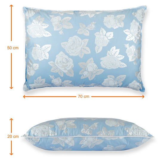 Perna Puf si Pana de Gasca, cu Imprimeu, 1200 g, 50 x 70 cm, Albastru